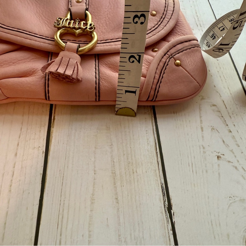 Juicy Couture | Vintage Y2K Pink Leather Wristlet, Gold Accents - Picture 10 of 13